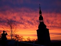 Oberkirche in der Morgendmmerung; Ausblick vom Hotel Residence